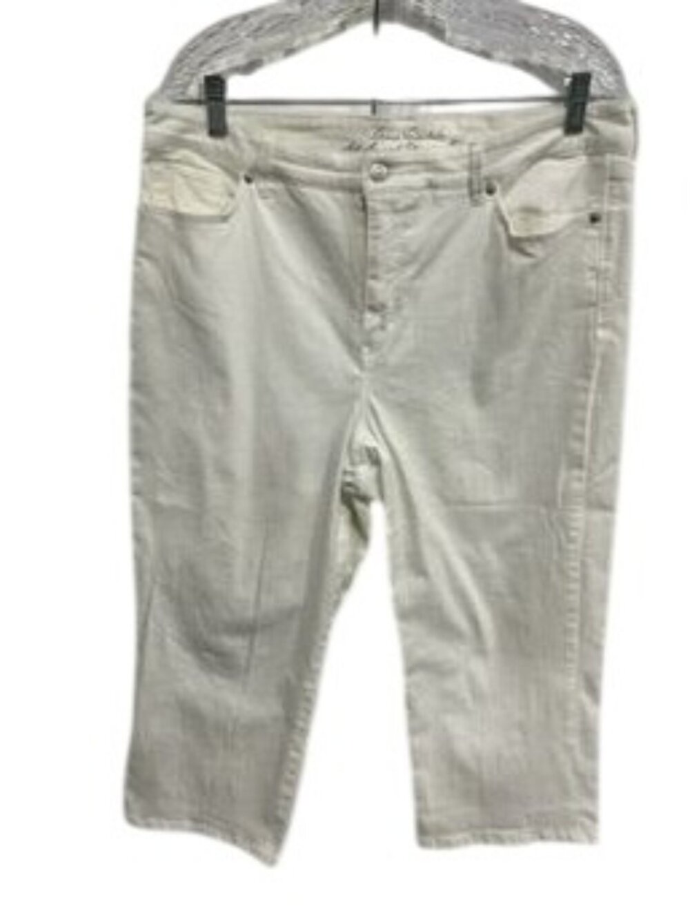 Gloria Vanderbilt 16 White Rail Straight Slimming Capri Clean Girl Minimalist